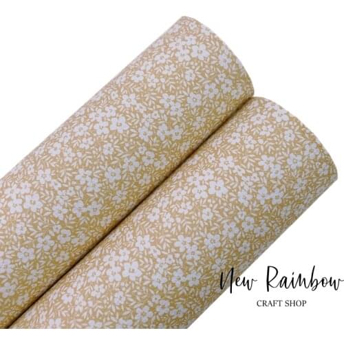 New Rainbow 30x22CM/A4 Sheet Liberty Mustard Flower Artisan Faux Leatherette For Bows, Earrings, DIY Crafts, Accessories