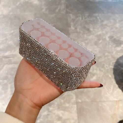 Diamond Crystal Makeup Organizer Lipstick Pen Holder Eye Shadow Brush Lip Glaze Eyeliner Eyebrow Pencil Jewelry Storage Box