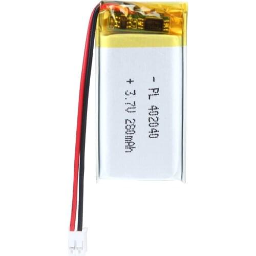Mejuew 3.7V 280mAh 402040 Rechargeable Lipo Battery with JST Connector