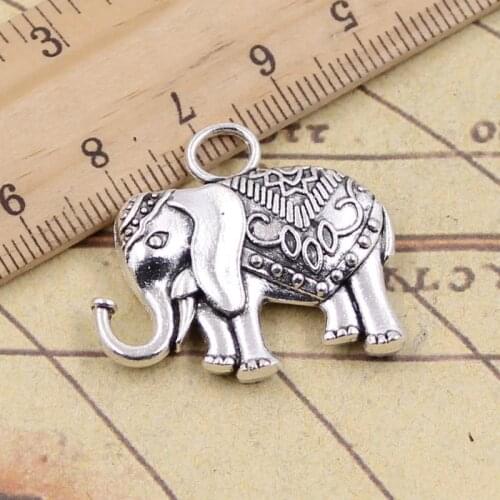 3pcs Charms Elephant 28x31mm Tibetan Silver Pendants Antique Jewelry Making DIY Handmade Craft For Bracelet Necklace