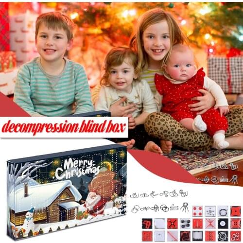 Holiday Countdown Advent Calendars Push Bubble Vent Blind Box Decompression Popular Gift Box Toy Set Christmas Surprise Gift