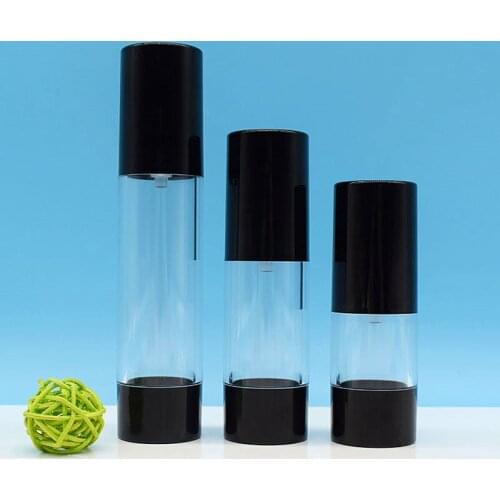10cps 15mL 30ml 50ml Empty Bottle Emulsion Essence Bottle Sub Bottle Black Vacuum Bottle Flat Pump Black Cap