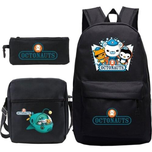 Mochilas The Octonauts Backpack For Boy Girl Schoolbag 3 PCS/Set Students Back to School Book Bags Teen Knapsack Laptop Rucksack
