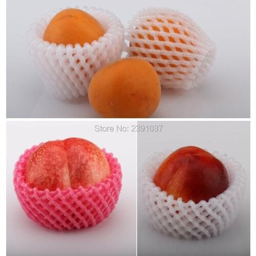 800pieces 10x6cm Rose Red Fruit foam EPE Foam mesh sleeve net Thick fruit foam sleeve net for pitaya packing material