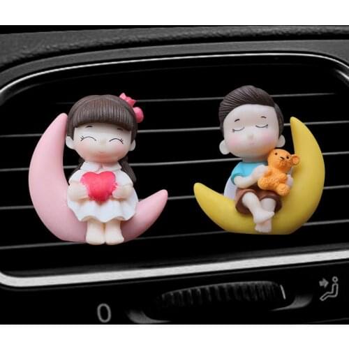 Lovely Couple Car Air Vent Freshener Perfume Clip Aromas Diffuser Decor Car Fragrance Air Conditioning Perfume Clip