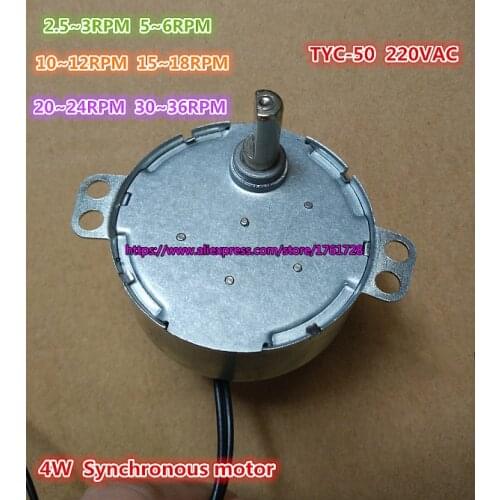 Brand new TYC-50 permanent magnet synchronous motor 220V 4W micor AC motor shaft diameter 7mm