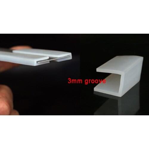 3mm U groove Silicone u-bar Silicon U seal Glass and steel silica gel binding BUMPER STRIP U-shape