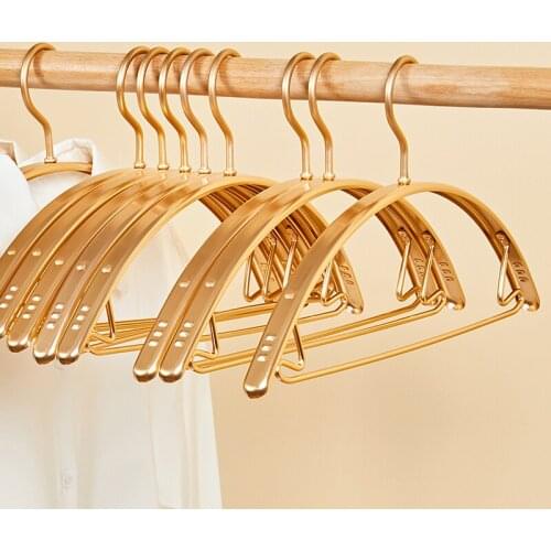5pcs Widen Clothes Hanger Anti Slip Metal Hangers Aluminum Alloy Clothing Drying Rack Wardrobe Storage Coat Pants Hanging Rack