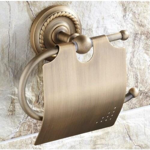 Vintage Retro Antique Brass Wall Mounted Bathroom Toilet Paper Roll Holder Bathroom Accessory mba106