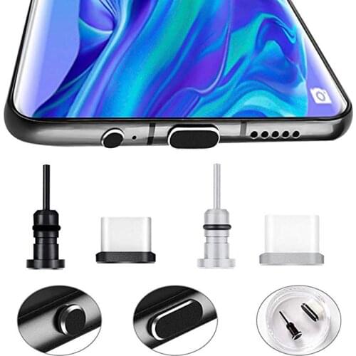 Anti-Dust Plugs USB Port Cover Protector With Headphone Jack Cover 2 Pairs USB-C Cover Anti-Dust Caps Pluggy for Smartphone