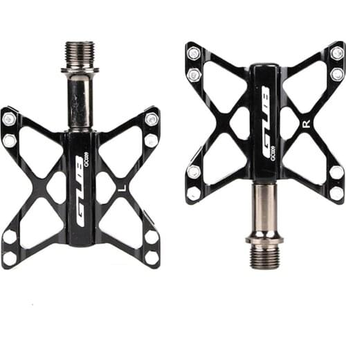 1 Pair Gc-009 Aluminum Alloy Bike Pedals For Mtb Non-slip Bicycle Pedal 3 Bearing Flat Platform Antiskid Cycling Pedal Bike Part