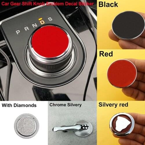 10pc Car Interior Accessory Auto Car Gear Shift Knob Badge Button Sticker Covers Metal/ABS 42mm for XFL XEL F-PACE XJL XE XF XJ