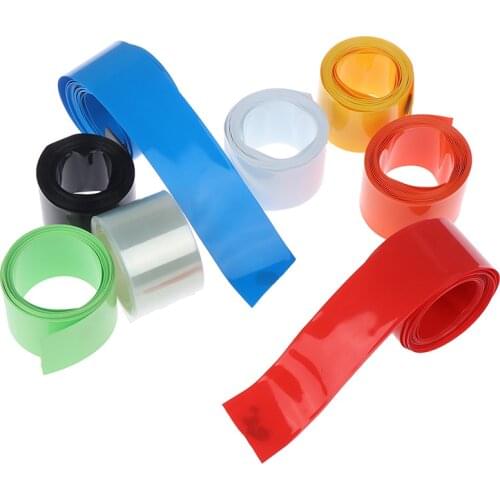 2 Meters Flat 18.5MM PVC Heat Shrink Tubing Tube Sleeves Wrap Wire Kits For 18650 Battery