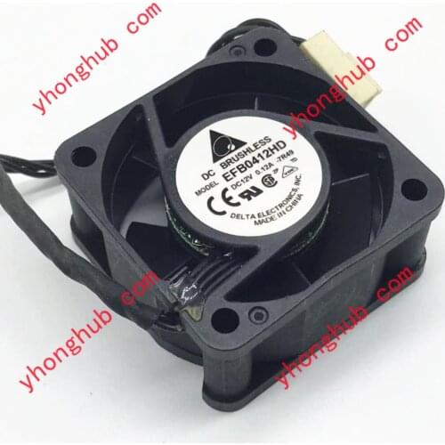 Delta Electronics EFB0412HD 7R49 DC 12V 0.12A 40x40x20mm 4-Wire Server Cooling Fan