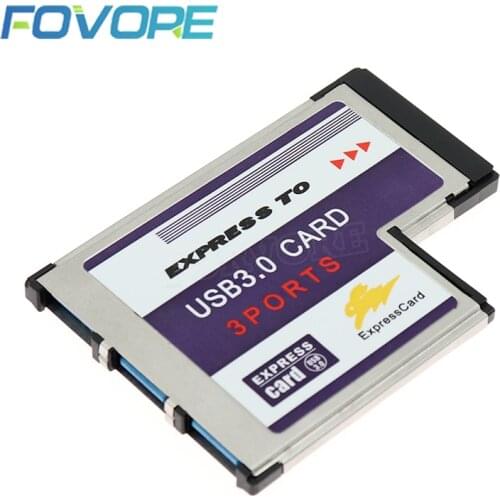 54mm Express Card 3 Port USB 3.0 Adapter Expresscard for Laptop FL1100 Chip New