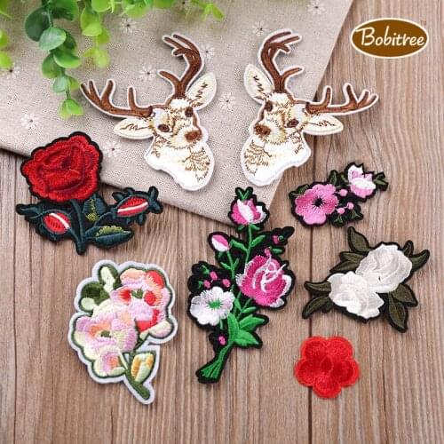 8p/lot fashion girl women flower patches for clothing hot iron on fancy pattern Embroidered clothes patch