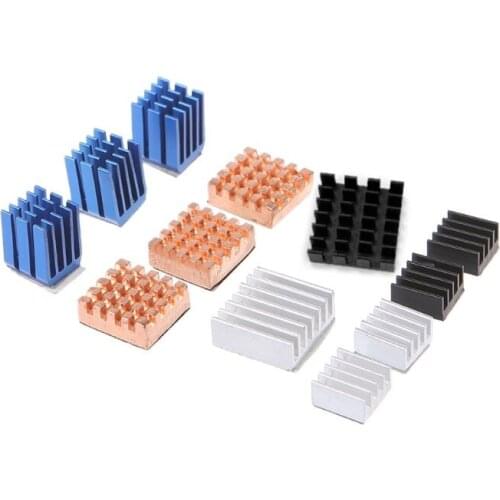 12 Pcs/Set Heat Sink Aluminum Copper Radiator Cooler Kit For Raspberry Pi 2 / 3