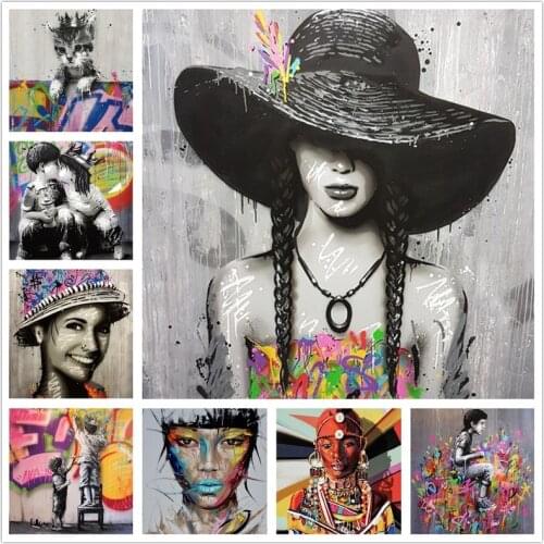 Banksy Art Portrait Pictures Canvas Painting Figure Wall Art Graffiti Abstract Women Pop Posters and Prints for Home Decor 5.0