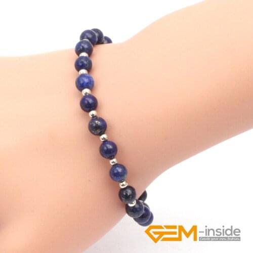 6mm 8mm Lapis lazuli bracelet One of the Seven Treasures of Buddhism free shipping