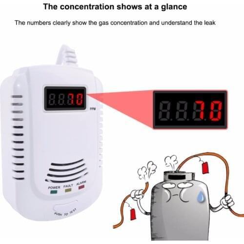 CO Detector 2 in 1 Voice Warning Kitchen Alarm Kit Independent EU Plug Flammable Natural LCD Display Gas Leak Sensor Alarm