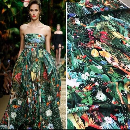 European brand new digital printing fabrics Animal Kingdom Tropical Jungle Sewing fabric factory stores are not out of stock