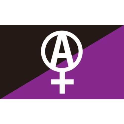 3x5ft Anarchy Anarcho flag with Feminist 3x5ft digital Print Polyester Flag