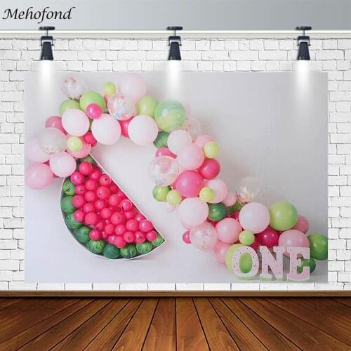 Mehofond 1st Happy Birthday Party Backdrop Fruit Balloon Decoration Photography Background Props Photo Studio Banner Photozone