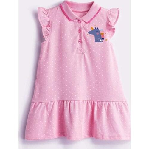 Quality Brand Cotton Baby Girl Clothes Summer Cartoon Dresses for Girls Children Clothing Infant Babe Kids Beach One-piece Dress