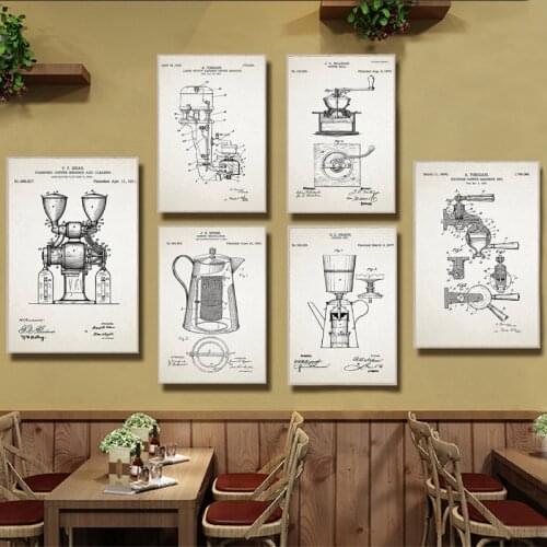 Coffee Vintage Nordic Style Poster Prints Modern Kitchen Wall Artwork Canvas Painting Modular Picture Restaurant Home Decor