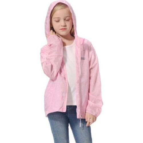 Summer Waterproof Quick-Drying Child Coat Anti-UV Breathable Boys Girls Thin Jackets Hooded Kids Outfits For 98-152cm
