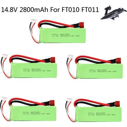 14.8V 2800mah 30C lipo Battery T Plug For FT010 FT011 high speed RC boat toys parts 803496 For RC boat Helicopter Car 1PCS-5PCS