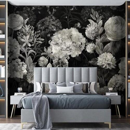 Milofi custom large wallpaper mural 3D minimalist style hand-painted retro flowers American flower background wallpaper mural