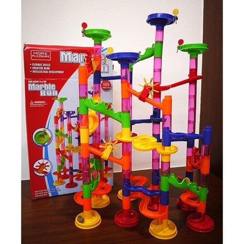 DIY Construction Marble Race Run Maze Balls Track Building Blocks Children Gift For Baby Educational Toys
