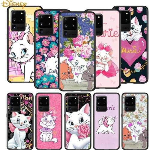 Disney Marie Cat for Samsung S20 FE Ultra Plus A91 A81 A71 A51 A41 A31 A21S A72 A52 A42 A02S Soft Black Phone Case