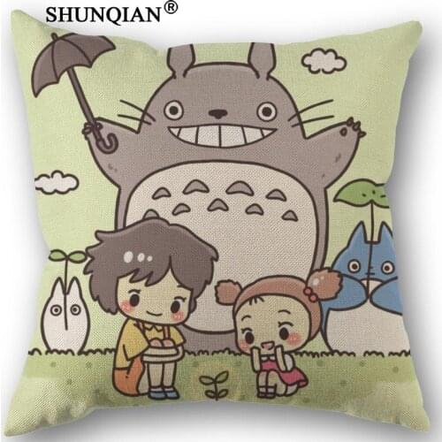 Custom My Neighbor Totoro Pillowcase Printed Pillow Cover Home Textiles Decorative Pillowcase Customize Gift 45x45cm