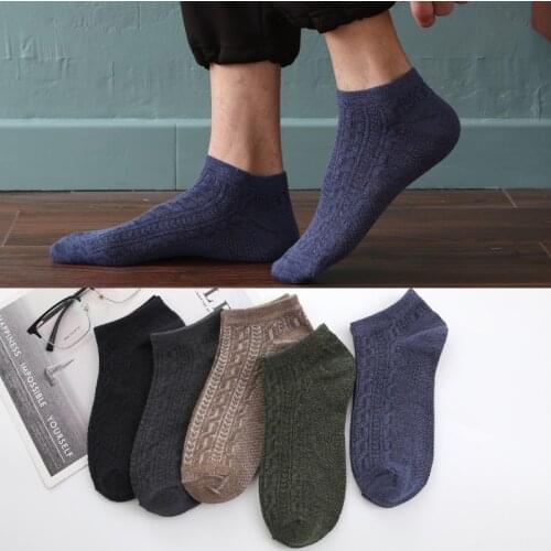 5 Pairs Best Selling Adult Cotton Vintage Crew Casual Men Dark Socks Summer Spring Comfortable Short Male Boys Meias Sox
