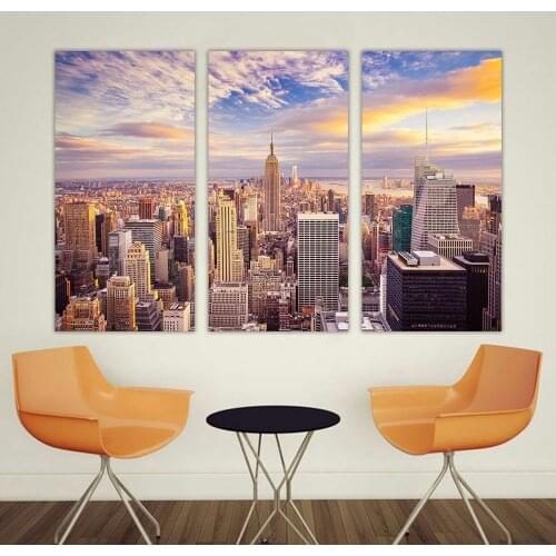 Overview Of New York City 3 Picture Canvas Painting Modern Home Decoration Living Room Canvas Print Painting Wall Decor Picture