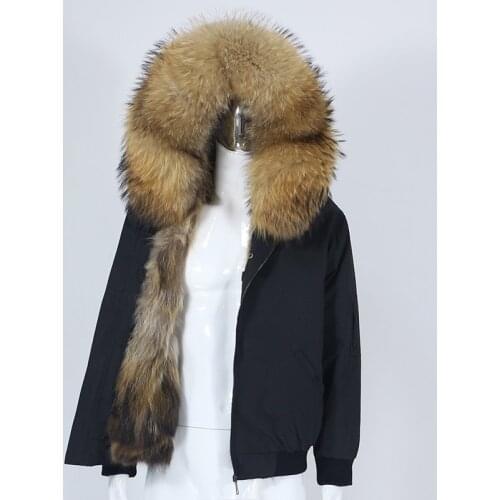 OFTBUY 2021 Men Bomber Parka Waterproof Winter Jacket Natural Real Raccoon Fox Fur Coat Collar Hooded Thick Warm Streetwear New