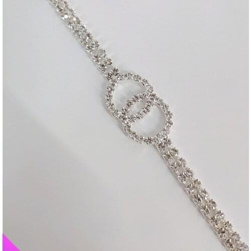 Wholesale 10 Rhinestone Double Ring Double Row Necklace Girls Ladies Jewelry Gifts 2021 New