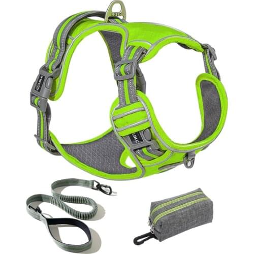 Dog leash and collar set Harness Collar Vest No Pull Vest Safety Reflective Harness for Dog Small Large Training French Bulldog