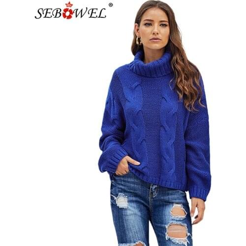 Женские вязаные пуловеры SEBOWEL China At AliExpress