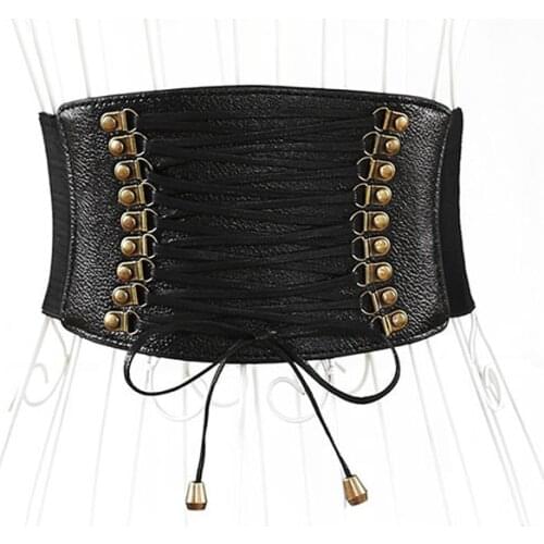 Wide Waist Belt Women Fashion Elastic Tassel Lace Up Wide Belt Dress Ultra Super Strap Tied Corset Wide Belt Cummerbund Girdle