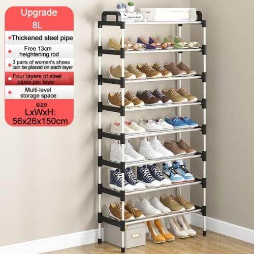 Shoe Cupboar Thicken Metal Standing Shoes Rack Simple Assemble Shoes Storage Cabinet Home Furniture Portable Shoe Rack Organizer