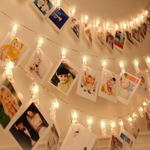 LED String Lights 3M Photo Clip Battery Fairy Lights Garland Christmas Decoration Party Wedding Xmas for Bedroom Wall Bar