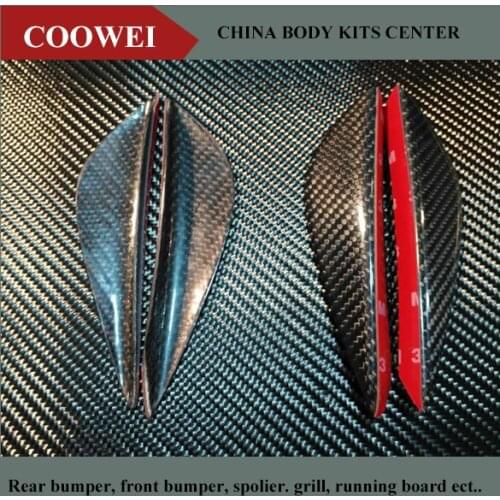 New 4pcs/set Front Bumper Canards Universal Real Carbon Fiber Car Accessories Car Styling