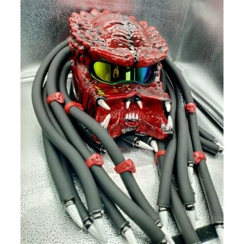 Universal Motorcycle Carbon Fiber Predator Helmet Depredador Cruiser Chopper Cafe Racer Old School Custom