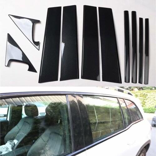 10pcs ABS Carbon Fiber Style Exterior Moldings For Mercedes Benz GLB 2020 Year Window Pillar Trim Styling