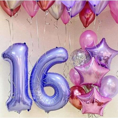 2pcs 30/40 inch Rose Gold Sliver Number Foil Balloon congratulate 13 18 21 30 40 years old adult birthday party decor supplies
