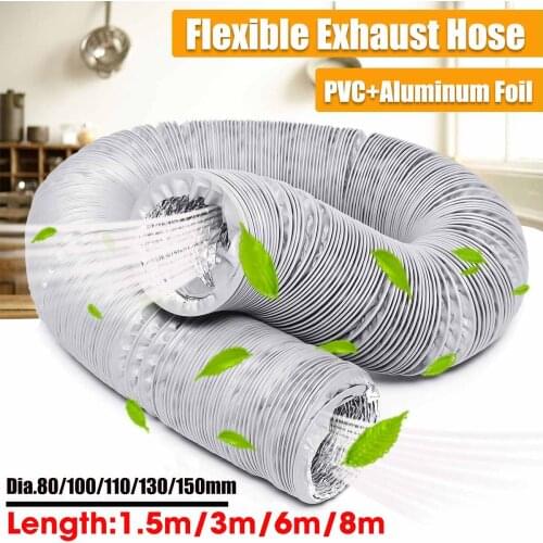 1.5m-8m 80mm-150mm Exhaust Vent Hose Flexible Air Conditioner Exhaust Pipe Vent Hose Duct Outlet Ventilation