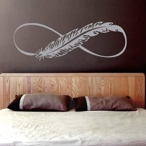YOYOYU Art Vinyl wall sticker Feather Infinity Sign Removeable Boho Bedroom Car Window Room Decorative Decal Poster ZX143
